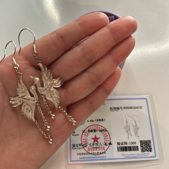 99.9% pure Silver earrings - Picture 1 of 4